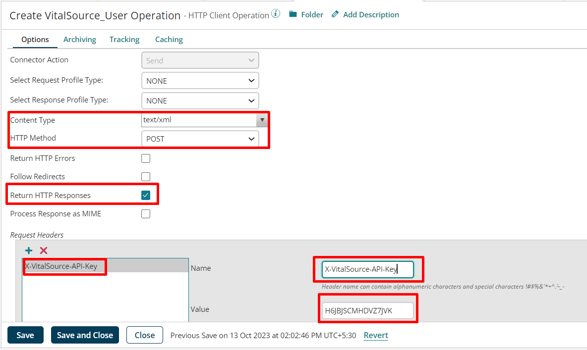 Select Content Type as ‘text/xml’ and HTTP Method as a ‘post’