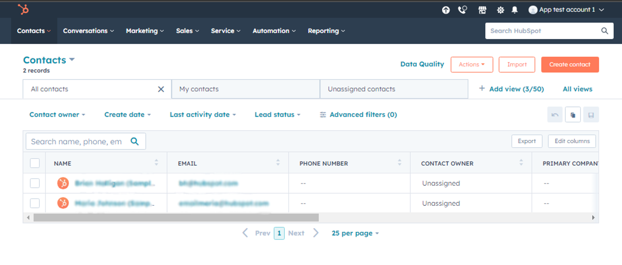 create a contact in Hubspot