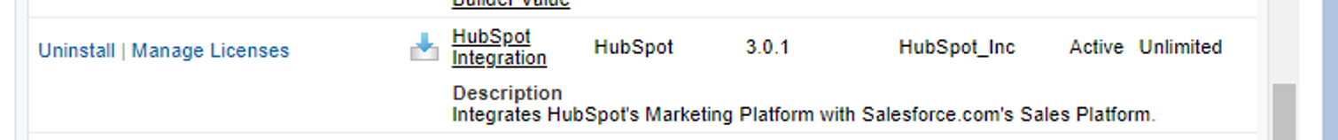 the Hubspot app will be installed in your org