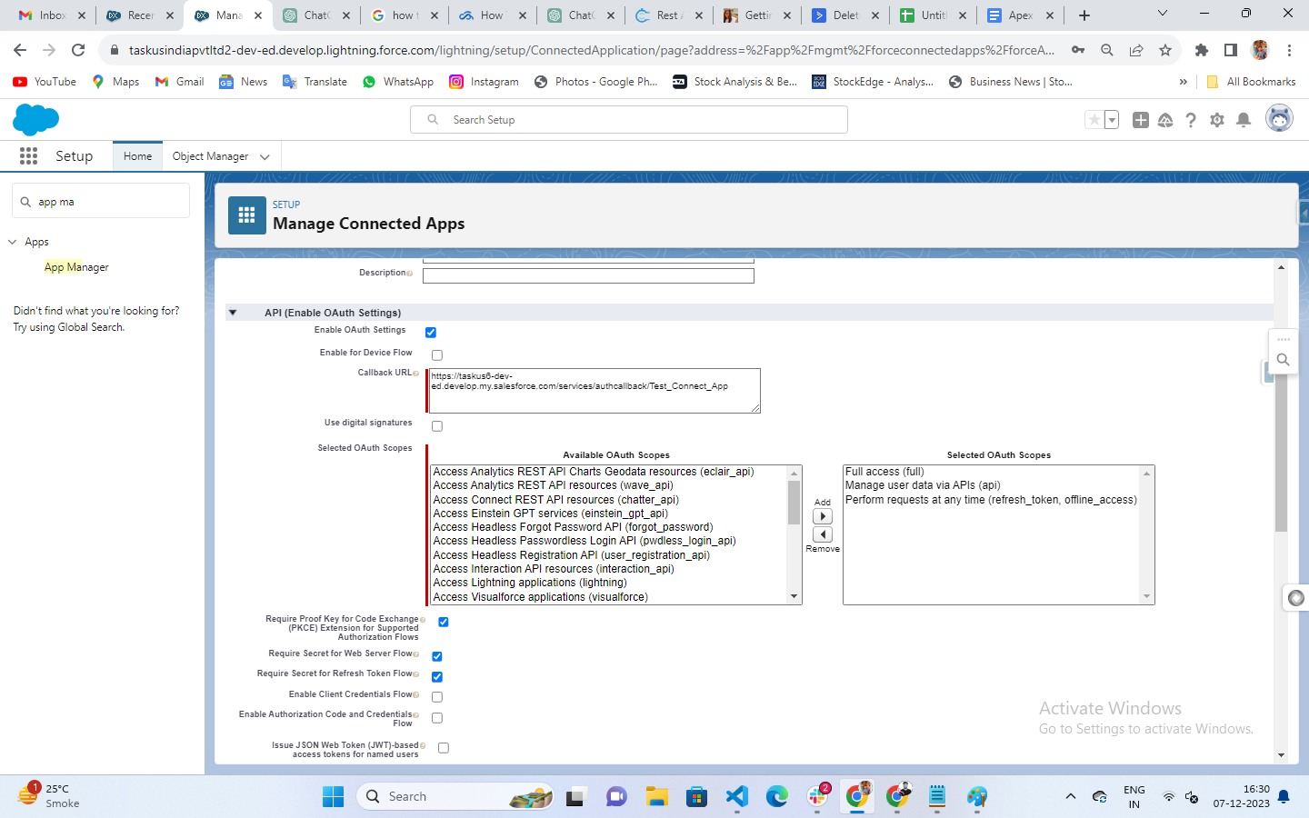 Check this box to enable OAuth