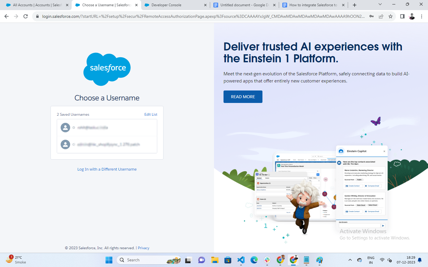 verify your Salesforce account