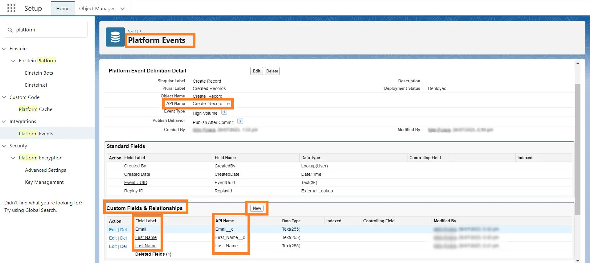 Create some custom fields