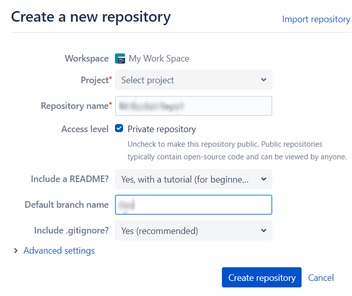 Create Repository in Bit Bucket